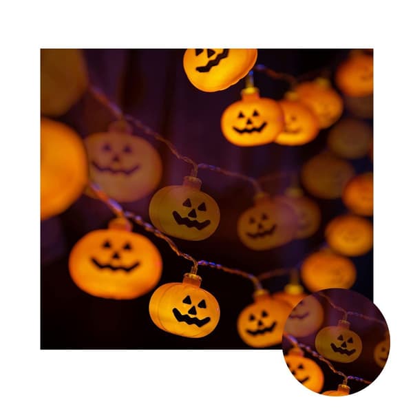 Halloween-fe-lys, Halloween-græskar-dekoration-fe-lys, græskar KLB