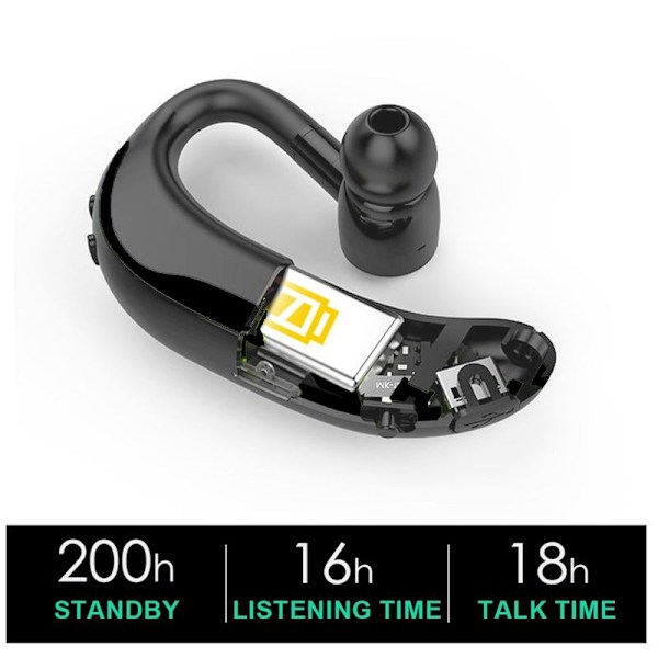 Bluetooth V5.0-headset, trådlösa öronsnäckor för grått