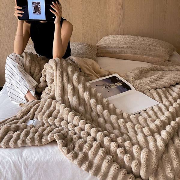 Konstgjord pälsfilt, supersoft, varm, lyxig, bekväm för soffan