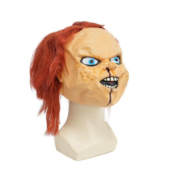 Halloween-mask, spökdocka-mask, halloween-masker för vuxna/latex-skräckmask/halloween-masker för män/läskiga halloween-rekvisita, latex-spökdocka-mask