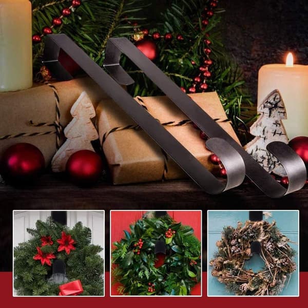 Kranshängare Dörrkrokar för Jul Dörr 2-pack Metall