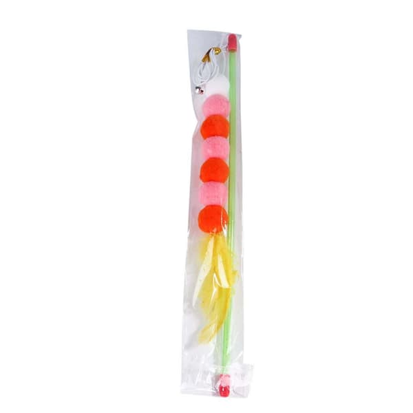 Katt- och hunddjur Retractable Teaser Stick Teasing Flirting Rod Fun Interaction(Grön)