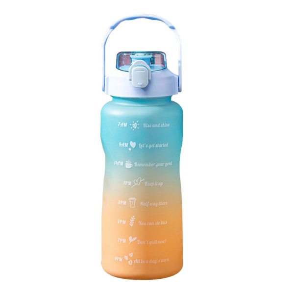 2000ml Gradient Tidsskala Blå Sport Vattenflaska KLB