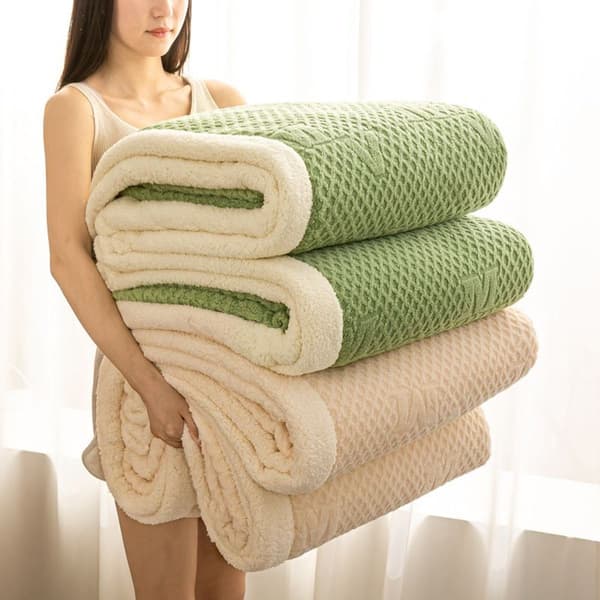 Sherpa fleece teppe, fluffy, varmt, elegant