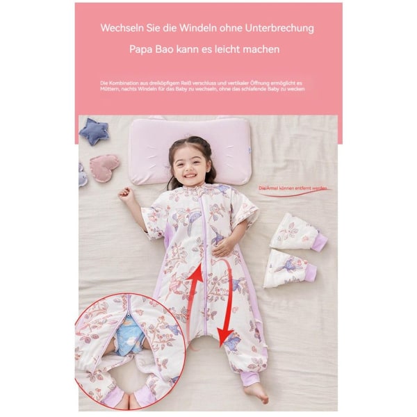 Michley Unisex babysovepose med føtter, sovedress, Four Seasons KLB