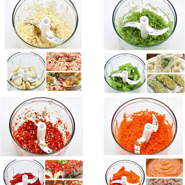 Løghakker med kabel, 900ML løghakker foodprocessor