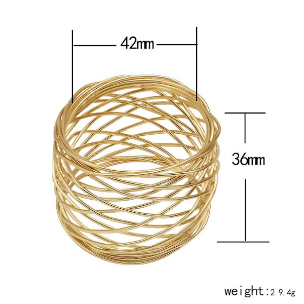 Håndlavede dekorationer Sæt med 6 sorte metalnet servietringe til bryllupper, middagsselskaber eller daglig brug (sort, 6)