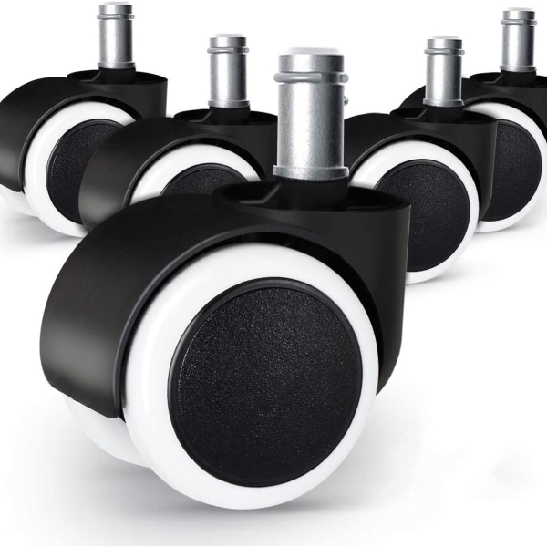 5 x kovan lattian pyörät, pyörivät tuolin pyörät, 11 mm / 48 mm, pyöräsarja toimistotuolille KLB