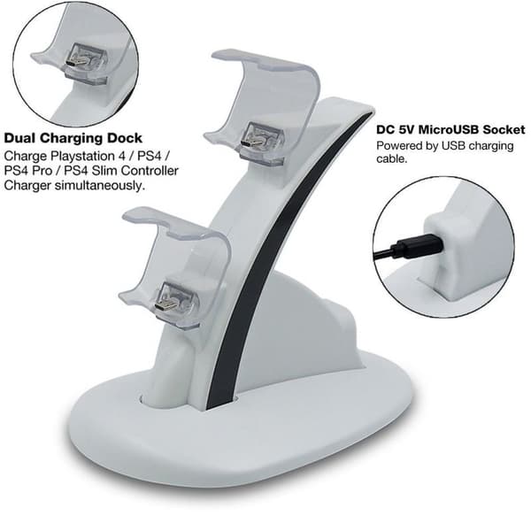 Opladningsstation til PS4-controller, Dualshock docking-opladerstand med