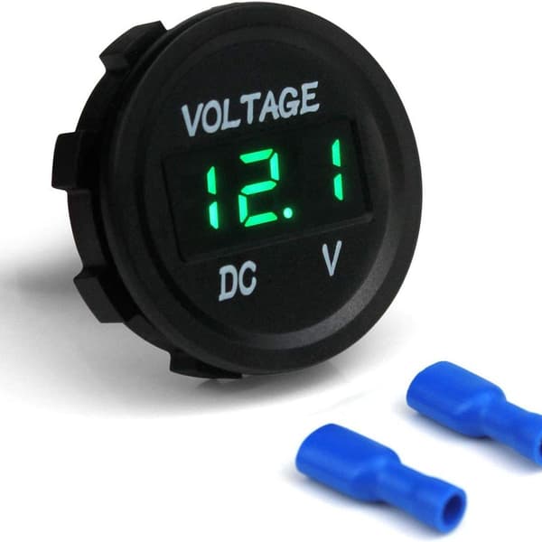 Universal Digital Display Voltmeter Vandtæt Spændingsmåler Grøn LED DC 12-24V