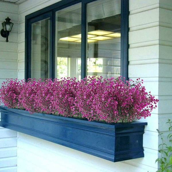 4 stk. Kunstig Gypsophila 7 Grene Kunstige Blomster Deko Kunstig Busk Busk Kunstige Blomster Dekoration til Bryllup Hjem Have 40CM (Lilla) KLB