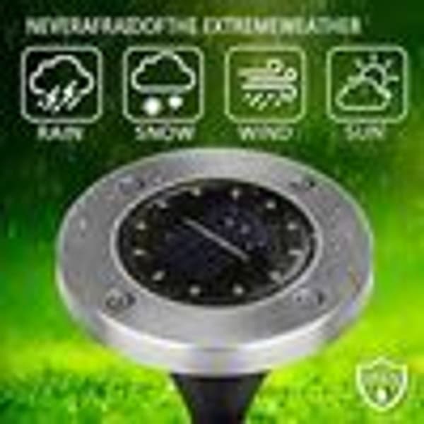 Solcelle gulvlampe solcelle lys 12 stk 8 LEDS vandtæt KLB