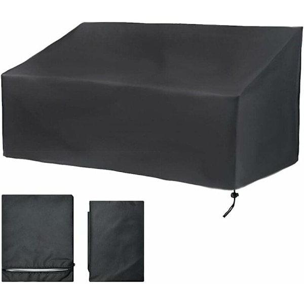 4-sits trädgårdsbänksskydd, utomhus bänköverdrag dammtät, anti-UV, vattentät, vindtät, Oxford skyddande överdrag för soffa (190x66x89cm) KLB