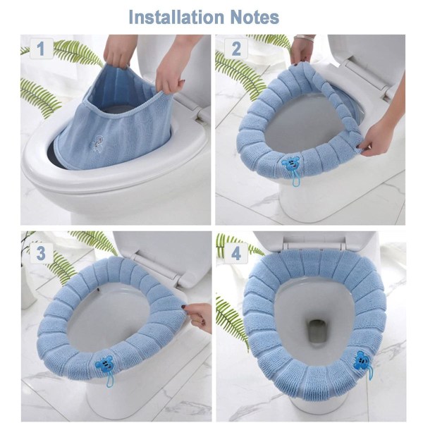 Toalettstolsskydd, tjocka toalettstolsskydd, tvättbara toalettstolsskydd, 4-pack