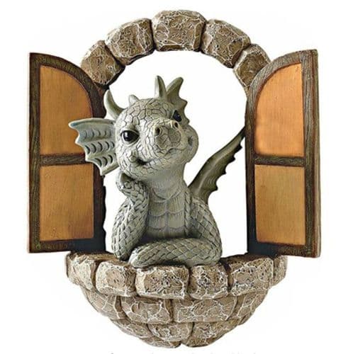 Solar dekorativ drage statue, dragefigurer dekorasjon, drageskulptur hage,