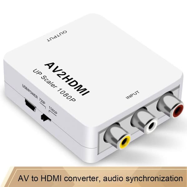 RCA Composite CVBS AV til HDMI Video Audio Konverter Adapter til Kamera DVD VHS
