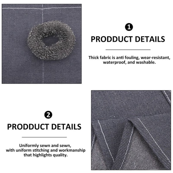 2 stycken denimförkläden, nya, andningsbara denimförkläden, smutsavvisande