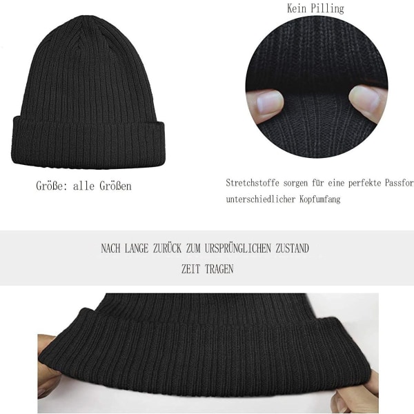 Unisex talvihattu, neulottu hattu, lämmin pipo, pehmeä, käännetty