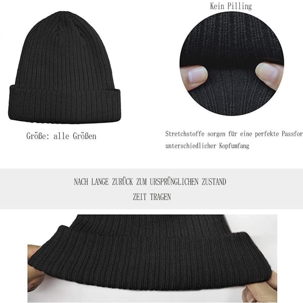 Unisex vintermössa, stickad mössa, varm mössa, mjuk, uppvikt,