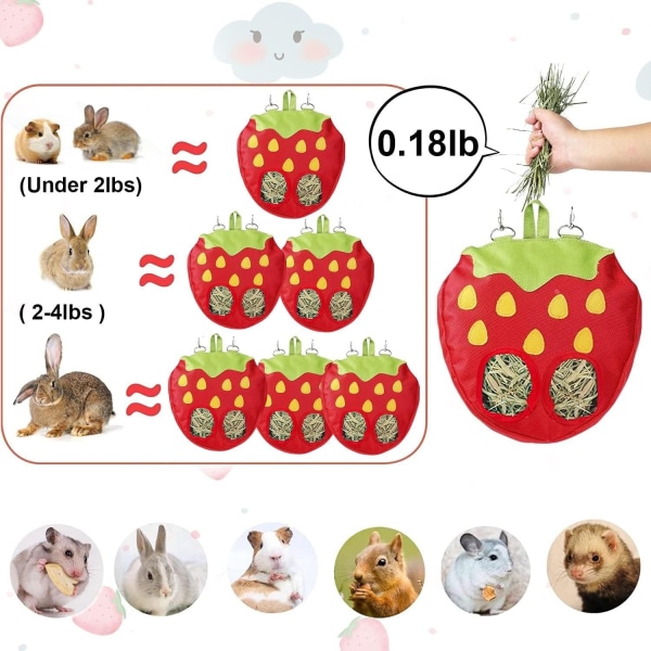 25*25*4cm Djurhängande höpåse Hängande hömatarpåse Kaninmatarpåse Marsvin höpåse Hömatare Liten djurmatarpåse för marsvin Kanin