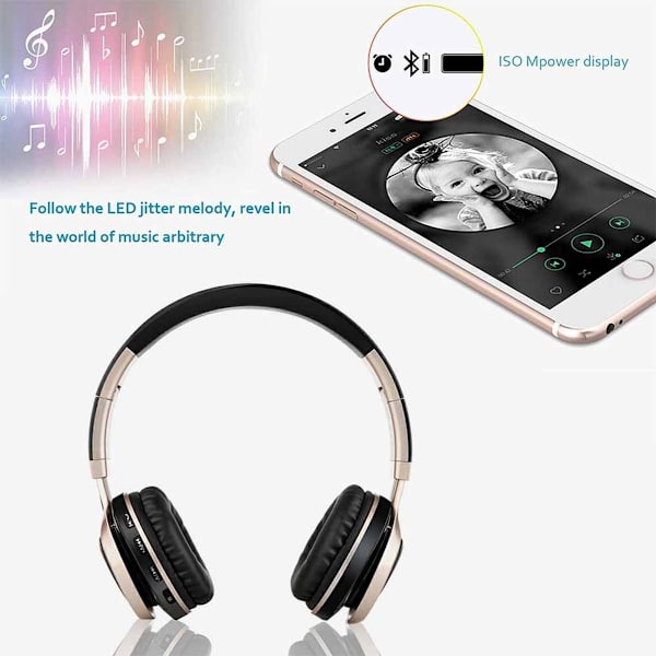 Bluetooth-hovedtelefoner Foldable Wireless Gold