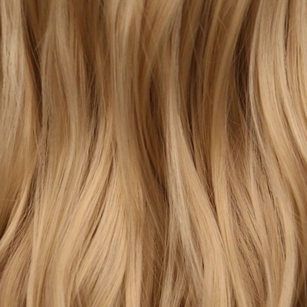 Blond lang krøllete kvinne parykk