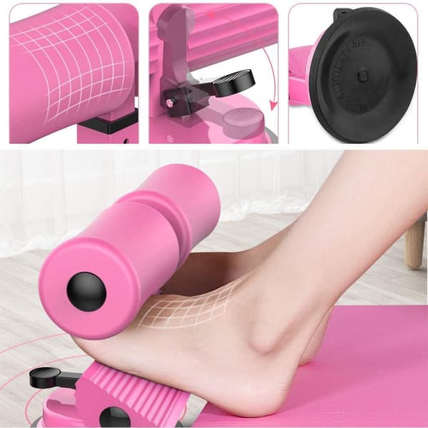 Självsugande sit-up stång, sit-up assistent, sit-up tränare sugkopp, rosa