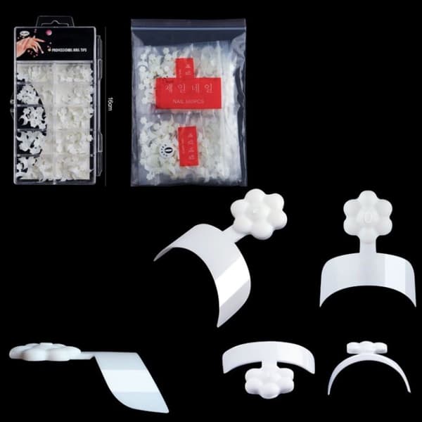 100 stk/boks Plommeblomst Crescent Art Negler Extensions