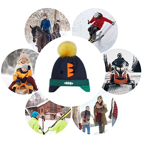 Barnhatt, varm vinterhatt för pojkar och flickor, fleecehatt, stil 4