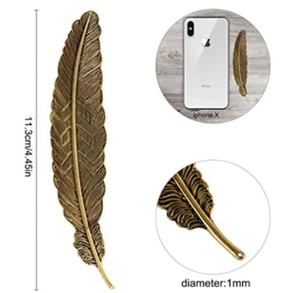 Metal Feather Bookmarks Simple Elegant and Thin Feather-shaped Bookmarks KLB