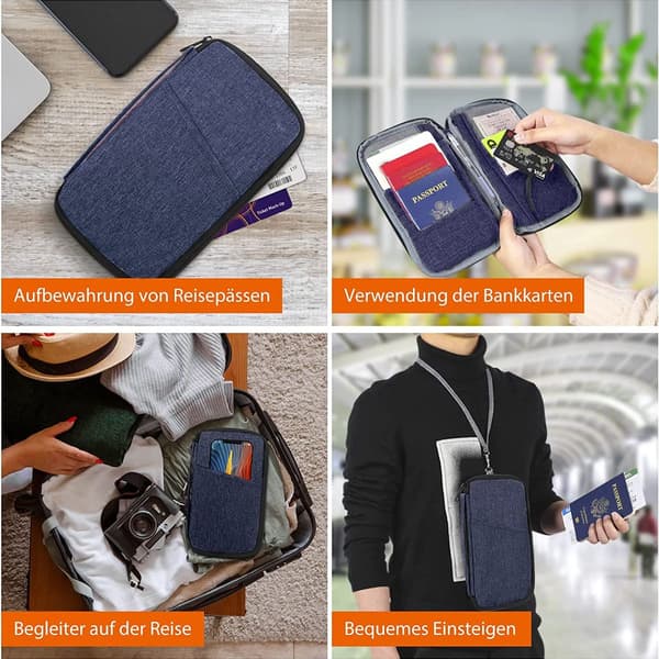 Hikenture Pas Pas med RFID-blokerende ID-lomme Rejsearrangør