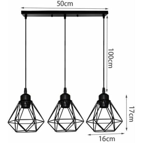 Sort vintage lysekrone 16cm Gælder for stue soveværelse