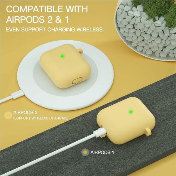 Airpod-etui, silikone Airpod-etui med gul