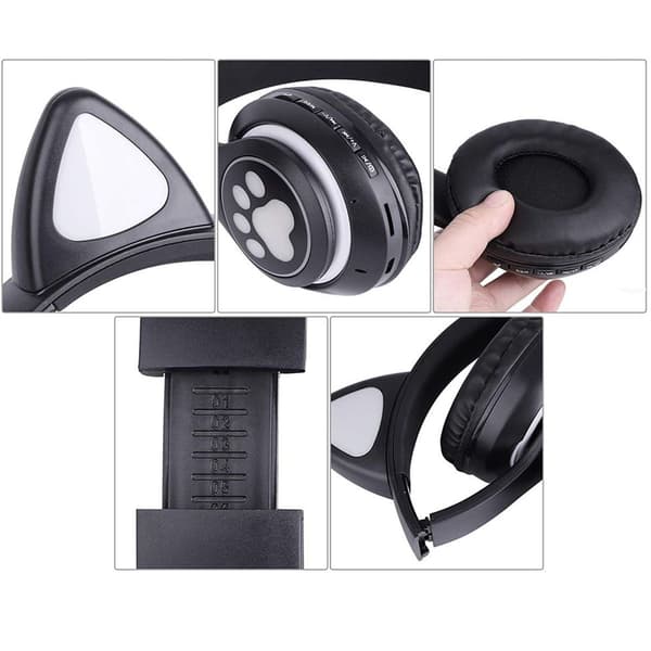 Bluetooth-headset, Katteøre-headset, Svart