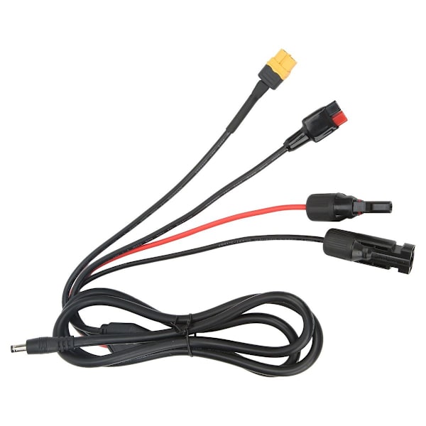 til 4 solpanel han til DC 5,5 x 2,1 mm adapterforlængerledning KLB