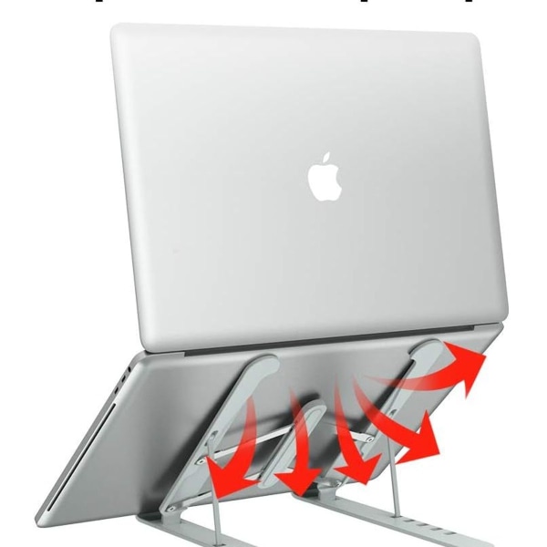 Laptop-stativ, justerbart laptopstativ, bærbart stativ til bærbar PC, hvit KLB
