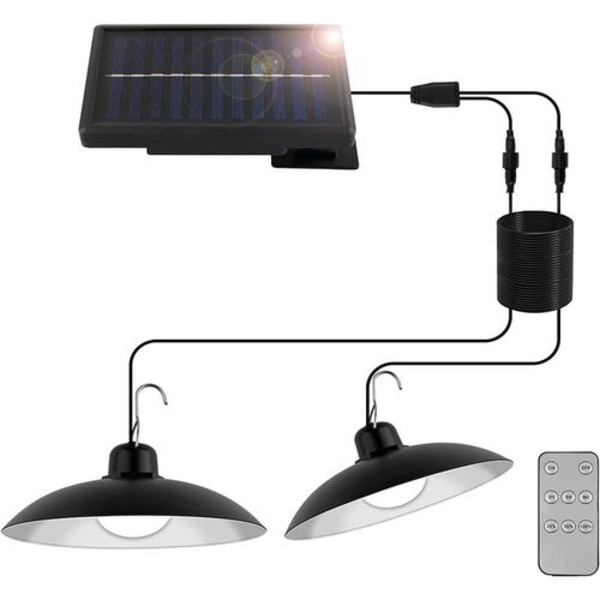 Solcelled hengende lamper for utendørs, 2 stk solcellelamper for utendørs