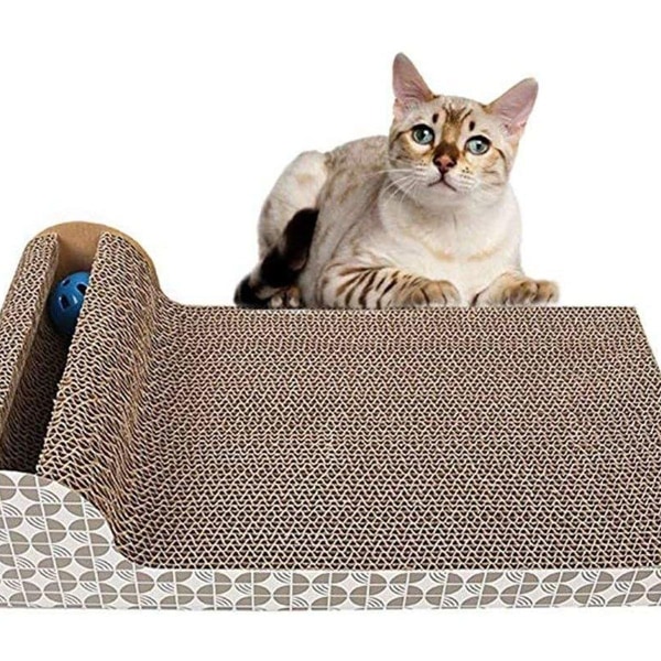Katteleke, katteskrapebrett, spillebrett med anti-skli gulvstopper, KLB