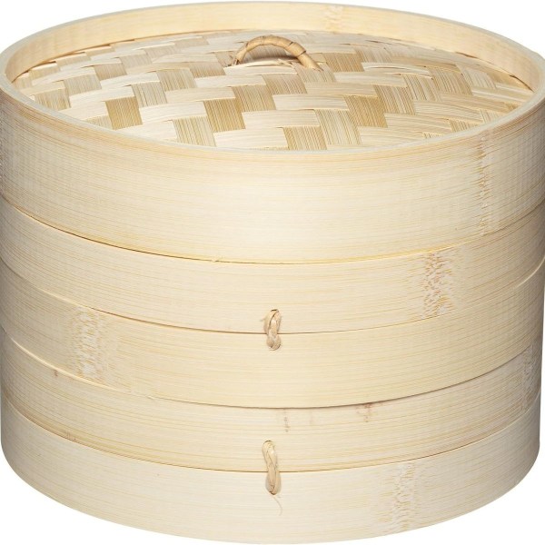 Pure Oriental bambu ångkorg med 2 nivåer, inklusive lock KLB