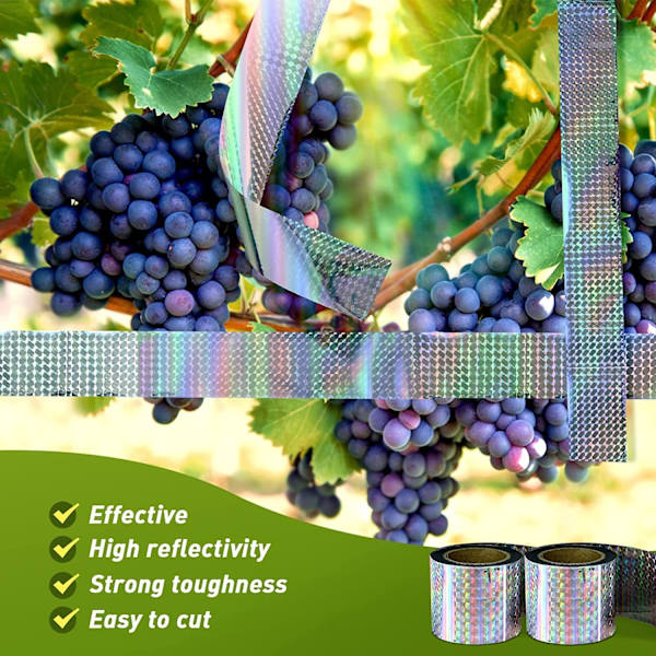 Repellent Strip 110M Anti Pigeon Bird Scarer Dubbelsidig Anti Birds Shiny Holographic Bird Repellent Strip för att skrämma fåglar Ef