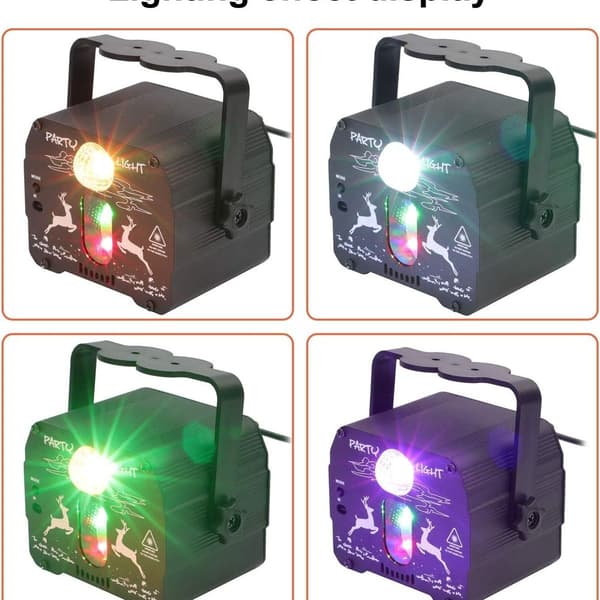 Festhjul, diskokule mini lydaktivert DJ diskolys RGB LED blitzlys