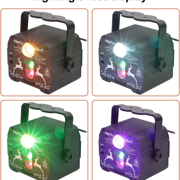 Feststemningslys, diskokugle mini lydaktiveret DJ diskolys RGB LED blitzlys