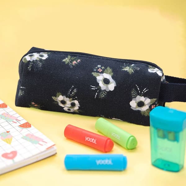 Pencil Case Stor Kapacitet Lærred Pen Pose Støtteform 2 KLB