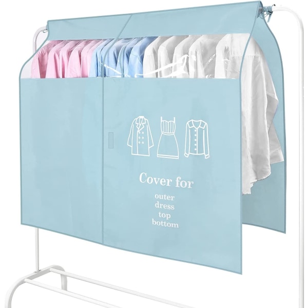 Beklædningsgenstand Transparent Støvtæt vinduesbeklædningsbeskytter Universal beklædningsgenstand til skjorter Dragter Frakker Tøj (90x110 cm, blå)