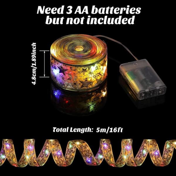 4 stk 5 meter julebåndslys Batteridrevne fe 50 LED-lys