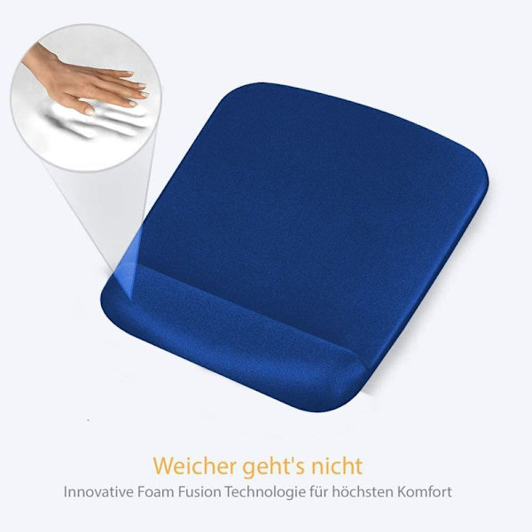 Ergonomisk spelmusmatta med handledsstöd - Blå