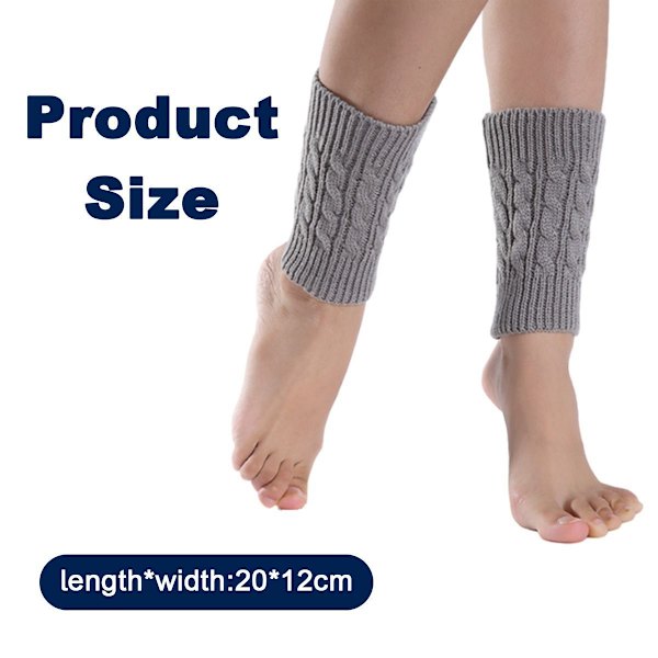 Par av varma vinter stickade boot cuff strumpor med korta ben, kombination 1 KLB
