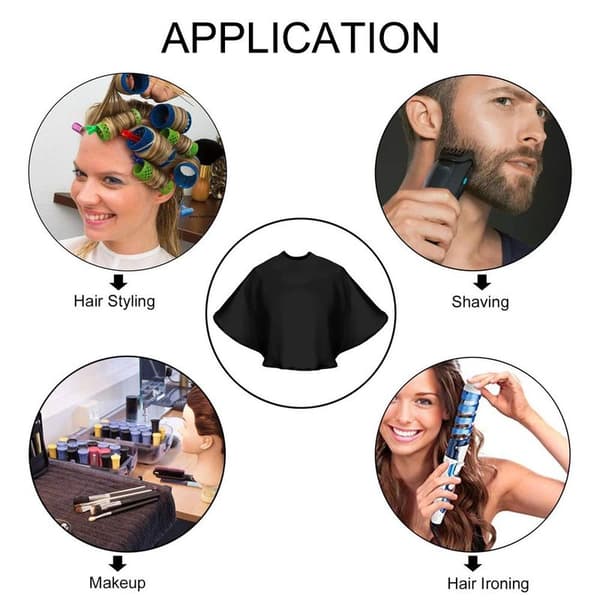 Makeup Cape, Beauty Salon Shorty Smock til Kunder, Salon Sort