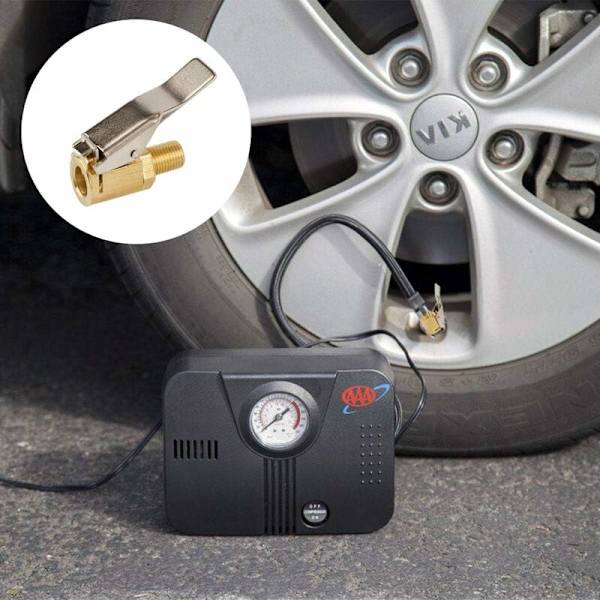 8mm bilventilsadapter, luftchuck-pumpventilklämma, klämadapter, munstycke för pneumatisk mässingskompressor, för ø 8 slang KLB