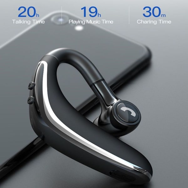 Trådlösa V5.0 Business Bluetooth-hörlurar i örat Lättvikt Svart